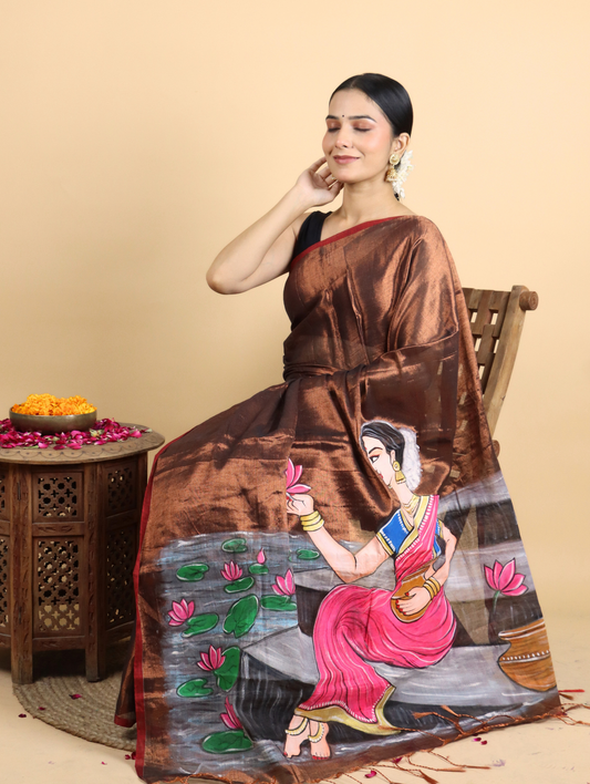 Raaga Tissue Hand Painted Saree