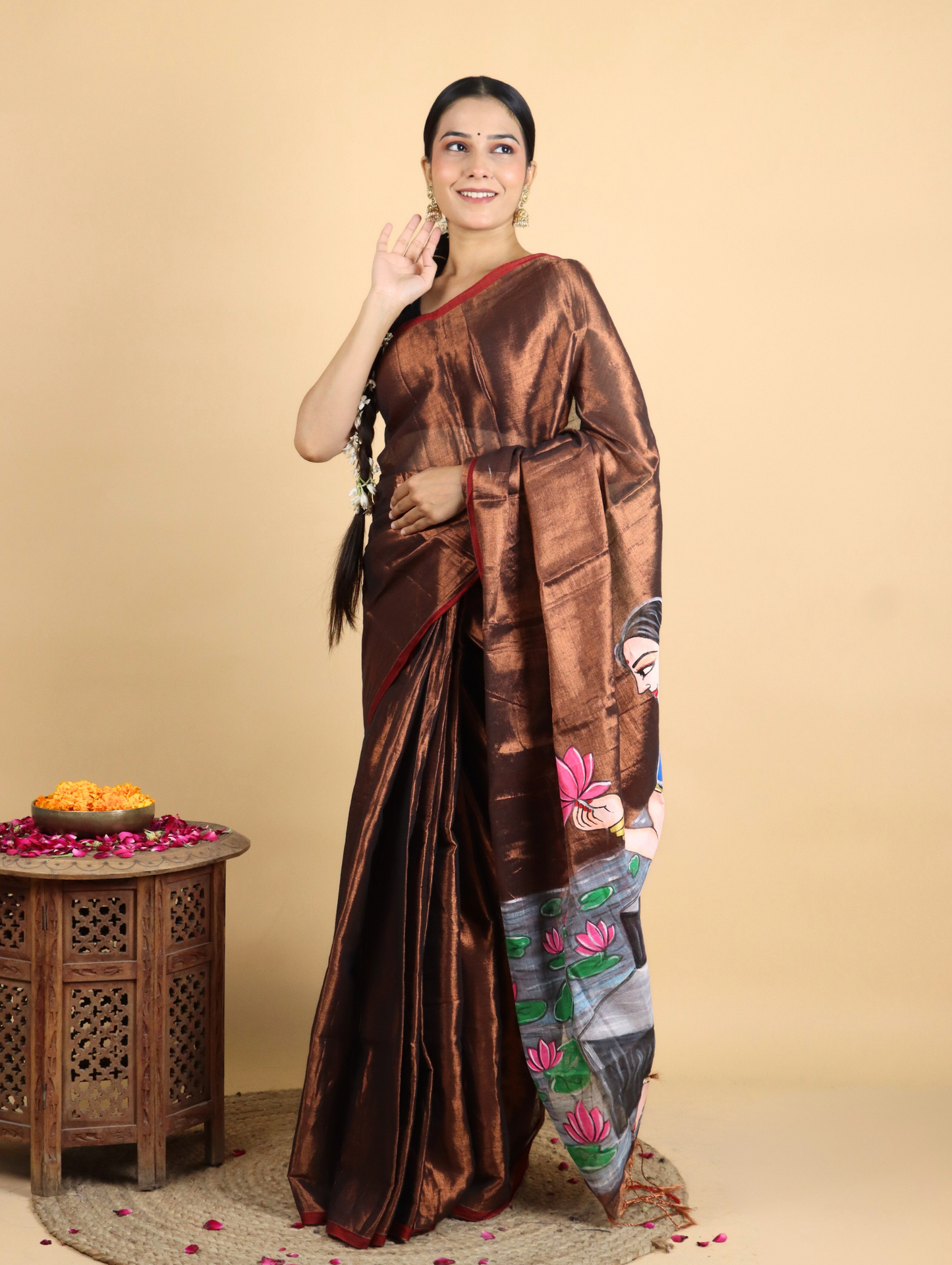 Raaga Tissue Hand Painted Saree