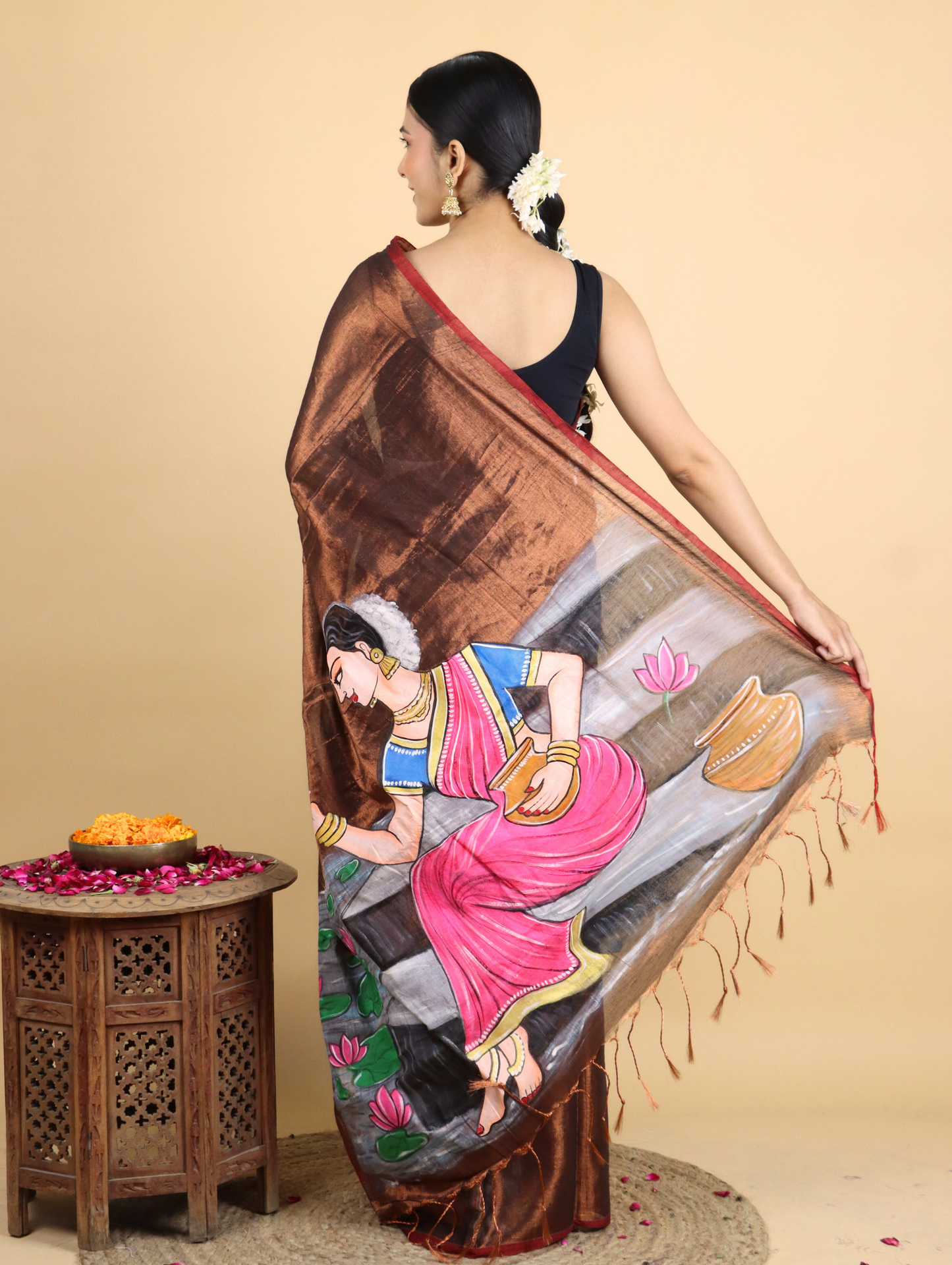 Raaga Tissue Hand Painted Saree