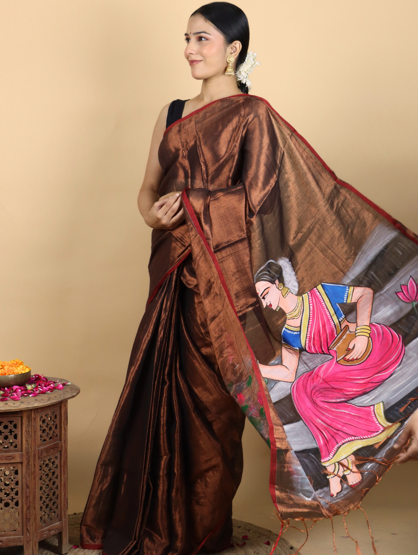 Raaga Tissue Hand Painted Saree