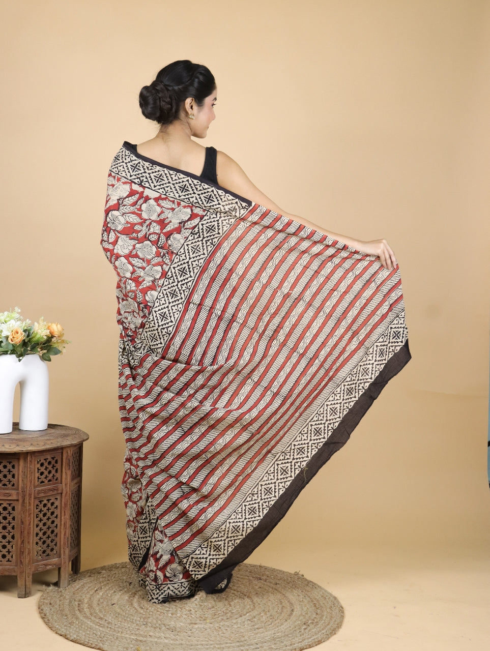 Bagru Printed Mul Cotton Saree